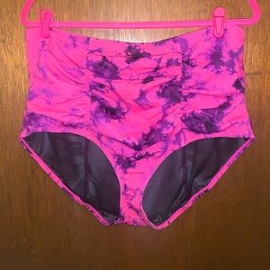 Torrid Pink and Purple TieDye Swim Bottoms Size 2